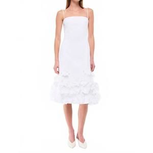 NEW SIMKHAI bella cotton midi dress in white